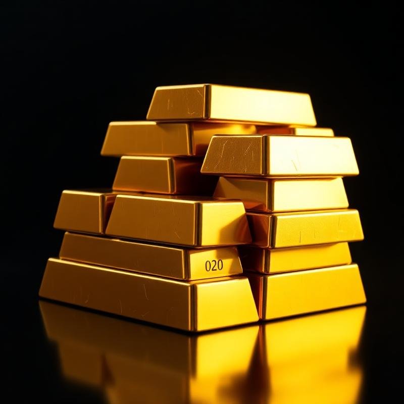 Gold bars stored in vault